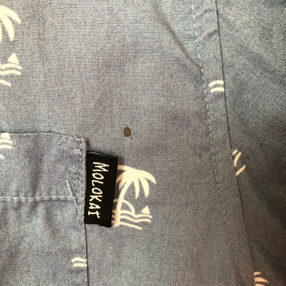 Molokai Surf Co. Palm Trees Print Button Down Hawaiian Shirt Boy's XL - Picture 6 of 6